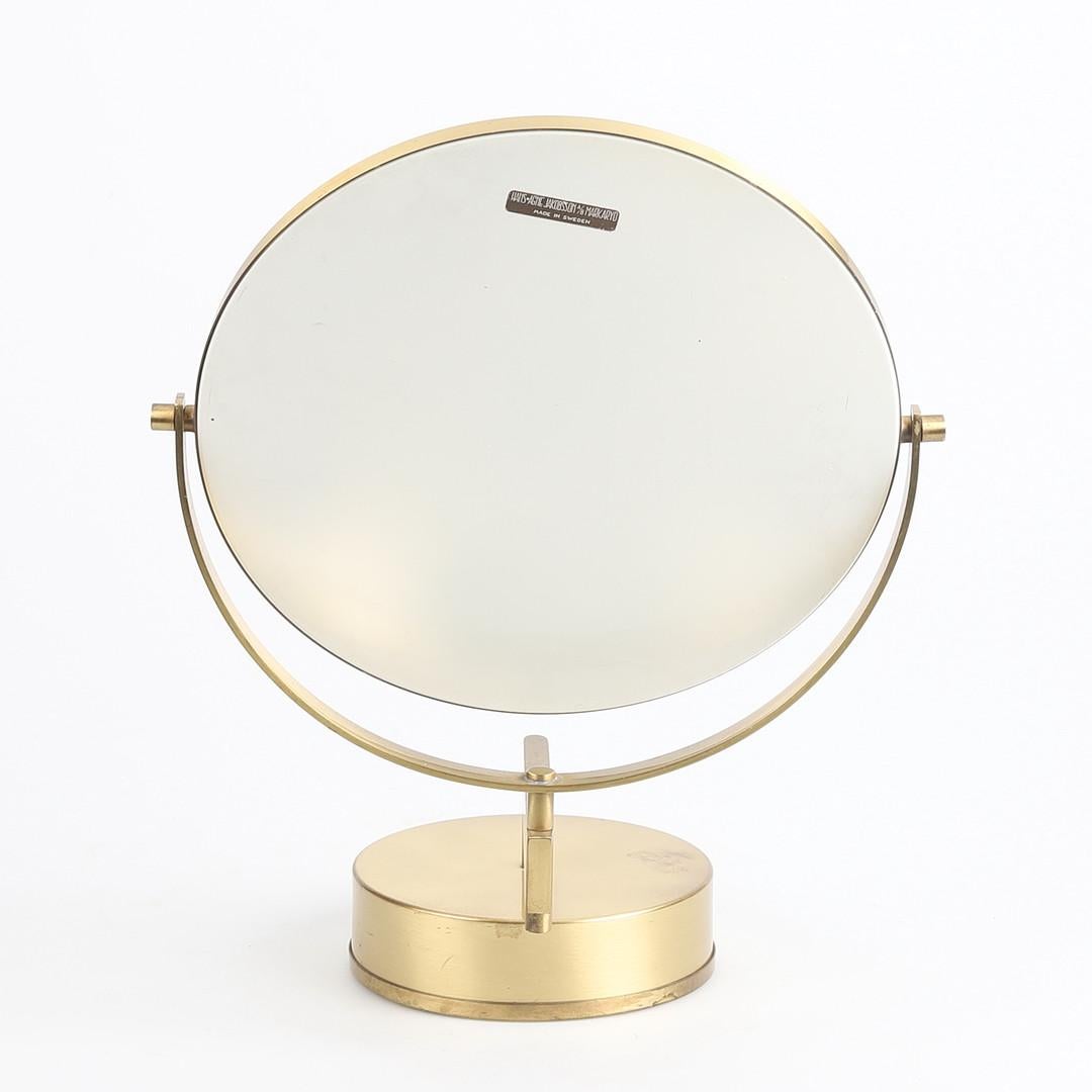 Scandinavian Modern Table mirror, Hans-Agne Jakobsson, brass. In Good Condition For Sale In Skå, SE