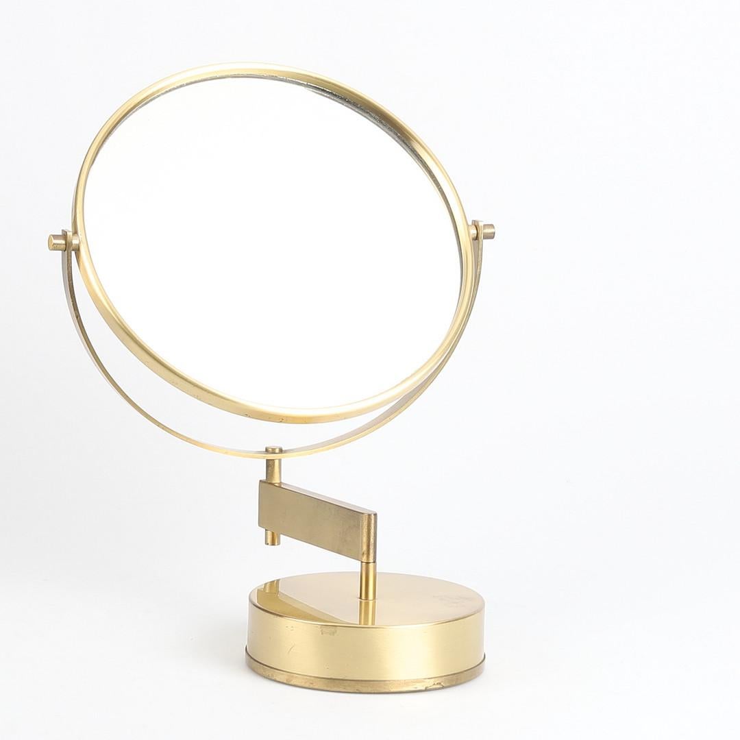 Brass Scandinavian Modern Table mirror, Hans-Agne Jakobsson, brass. For Sale