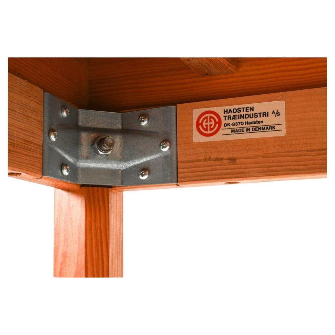 Scandinavian modern tall high standing pine desk host station by HADSTEN. Made in Denmark. Beautiful woodworking with joinery carved knobs. Flip top with cubbies 1 front drawers and concave storage areas. Great high desk standing or with a high