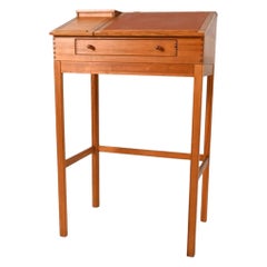 Scandinavian modern tall high standing pine desk host station by HADSTEN