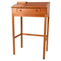 Scandinavian modern tall high standing pine desk host station by HADSTEN