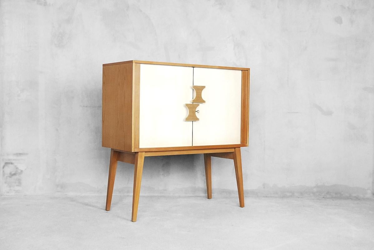 Scandinavian Modern Tambour Cabinet, 1960s For Sale 1