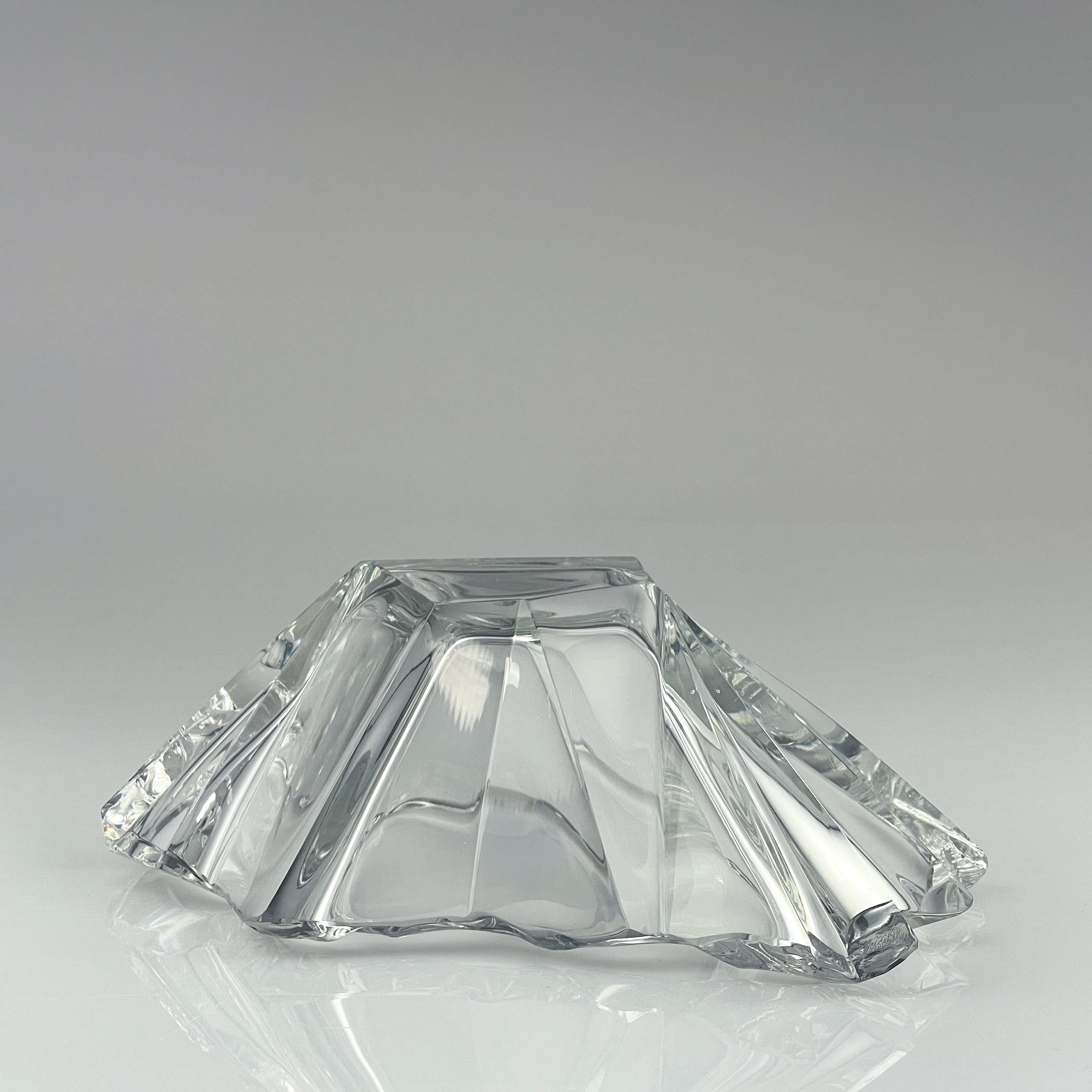Scandinavian Modern Tapio Wirkkala Crystal Glass Art Bowl Handblown Iittala 1960 5