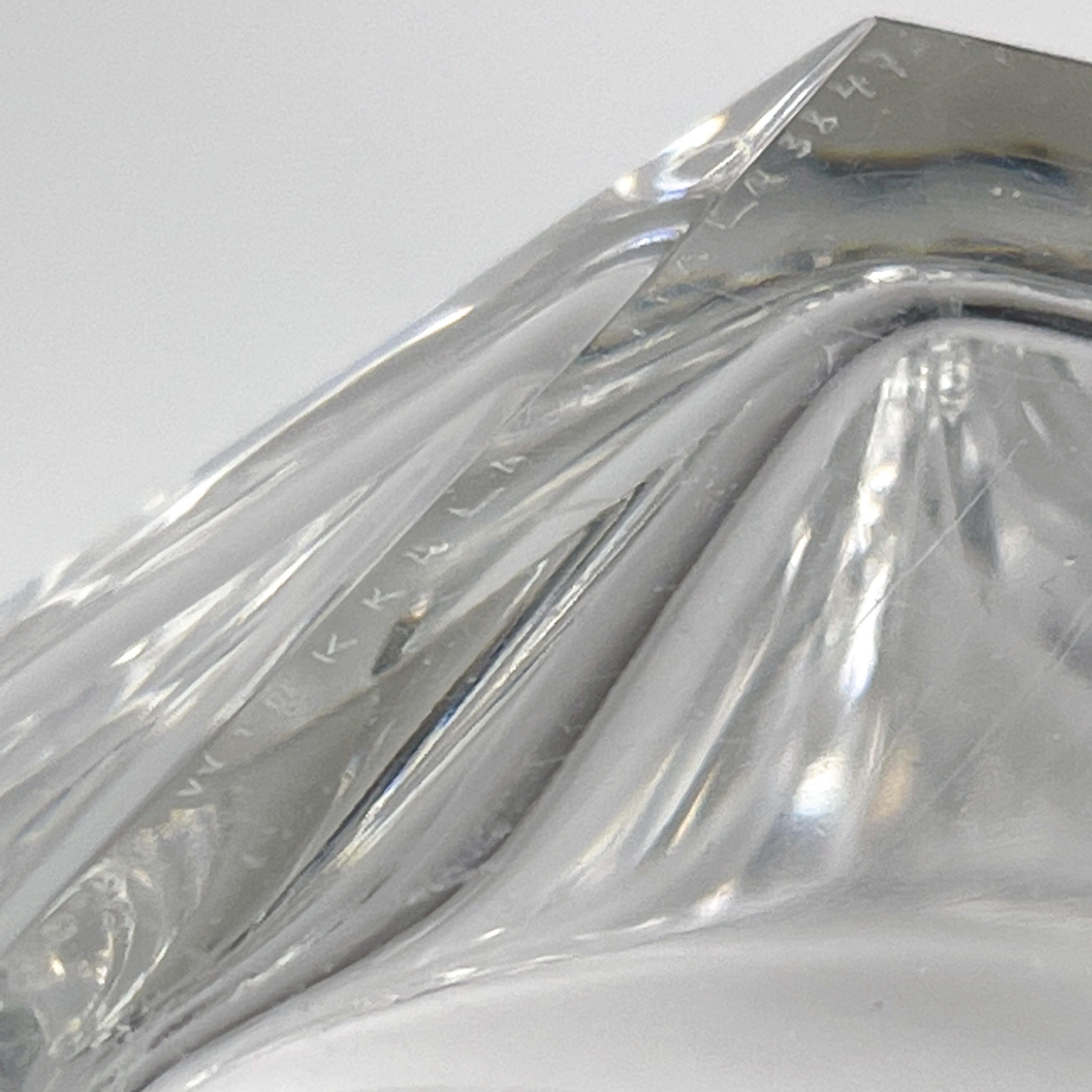 Scandinavian Modern Tapio Wirkkala Crystal Glass Art Bowl Handblown Iittala 1960 6