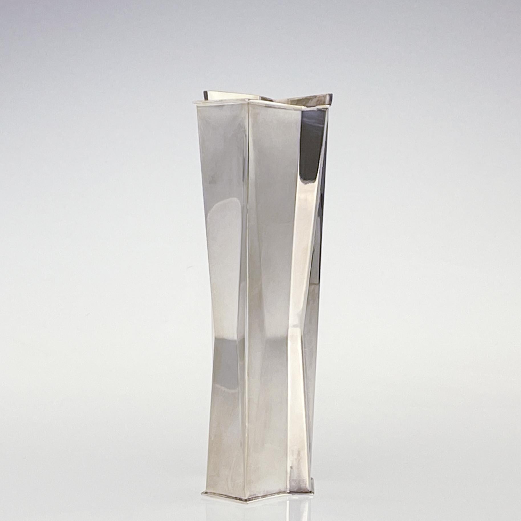 Scandinavian Modern Tapio Wirkkala Silver Vase Handmade to order Finland 1985 5