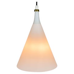 Scandinavian Modern Tapio Wirkkala Triennale pendant Light White Glass 1960s