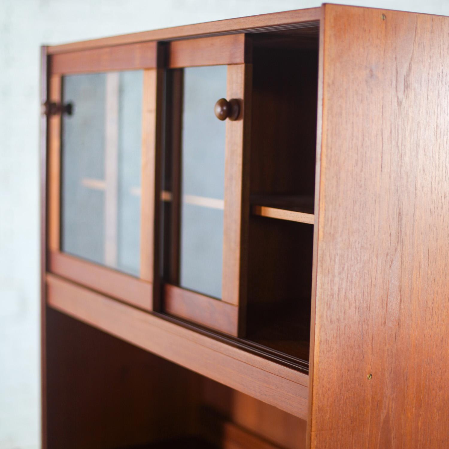 Scandinavian Modern Teak 2 Piece Display Cabinet or Bookcase Made in Denmark For Sale 5