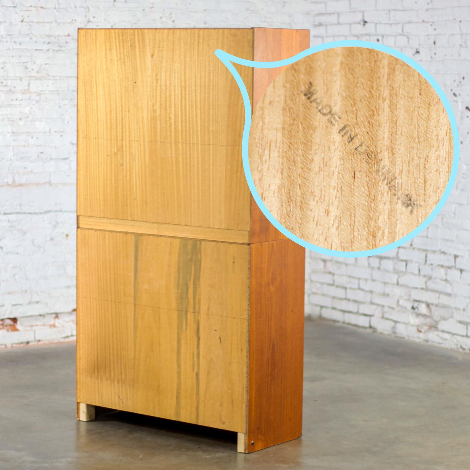 Scandinavian Modern Teak 2 Piece Display Cabinet or Bookcase Made in Denmark For Sale 11