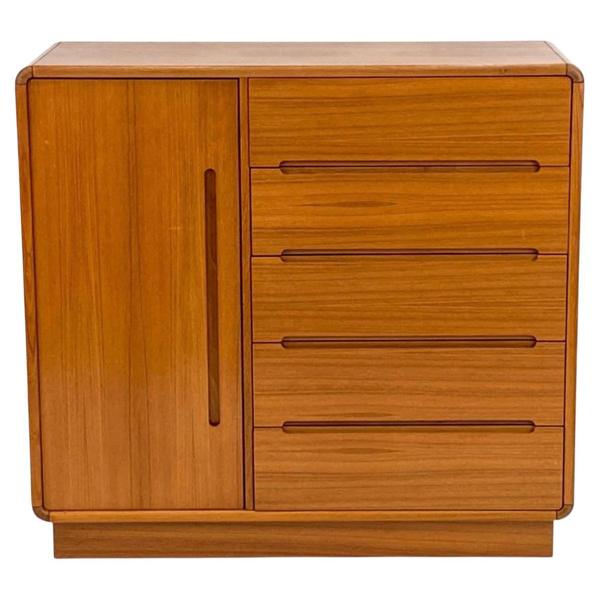 Scandinavian Modern teak 5 Drawer Wide tall Dresser wardrobe