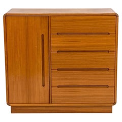 Scandinavian Modern teak 5 Drawer Wide tall Dresser wardrobe