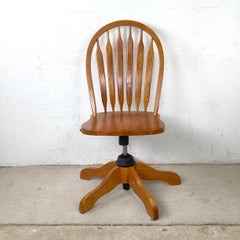 Scandinavian Modern Teak Adjustable Swivel Desk Chair