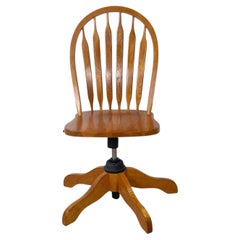 Scandinavian Modern Teak Adjustable Swivel Desk Chair