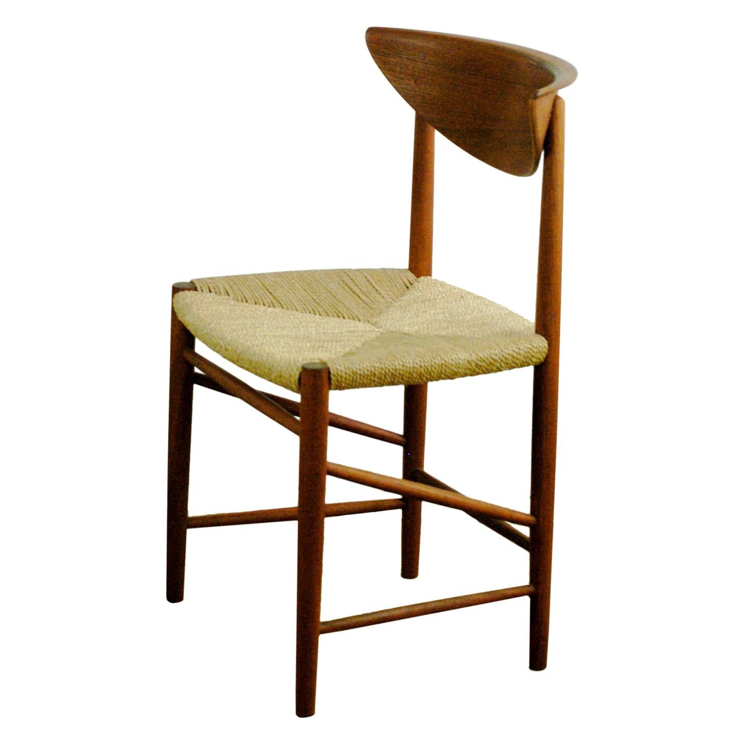Scandinavian Modern Teak and Cane Dining Chair by Peter Hvidt for Soborg