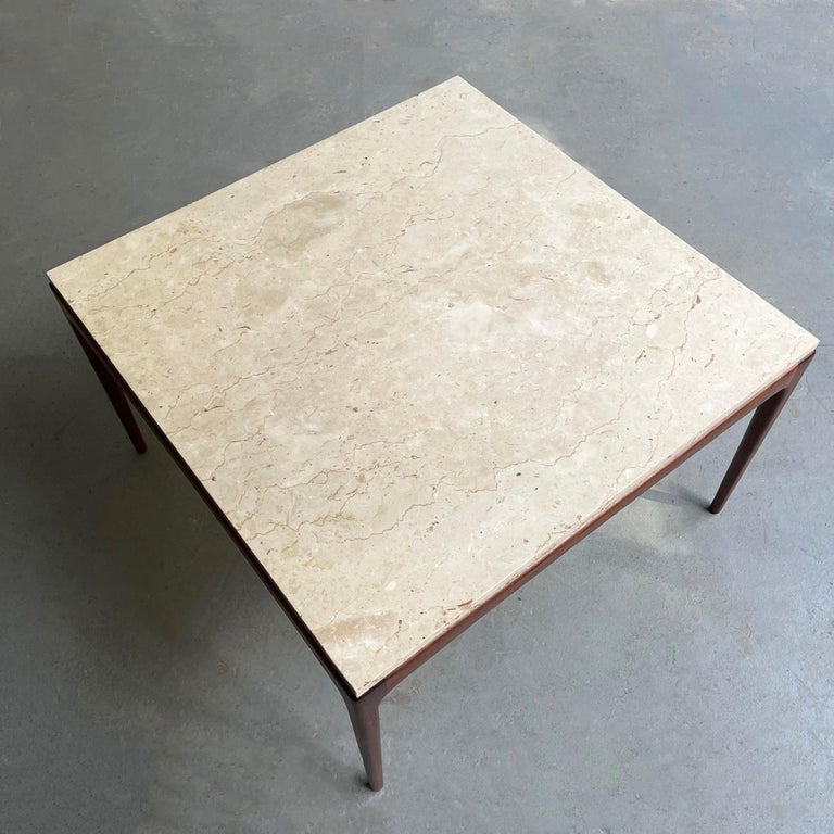 Image showcasing Scandinavian Modern Teak and Marble Coffee Table For Sale at 1stDibs