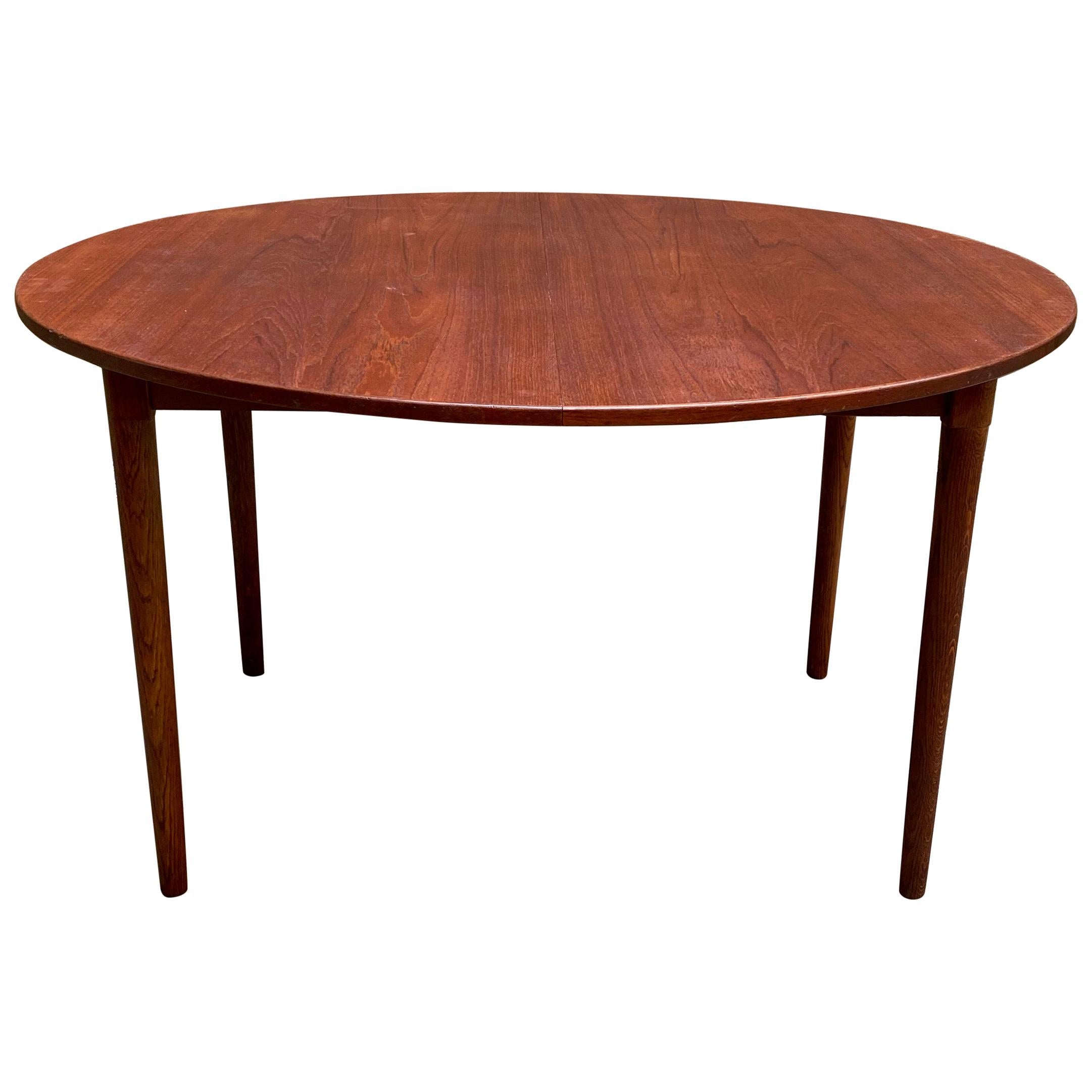 Scandinavian Modern Teak and Oak Dining Table