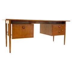 Tavolo da scrittura moderno scandinavo in teak e impiallacciato di Arne Vodder, Danimarca, 1960