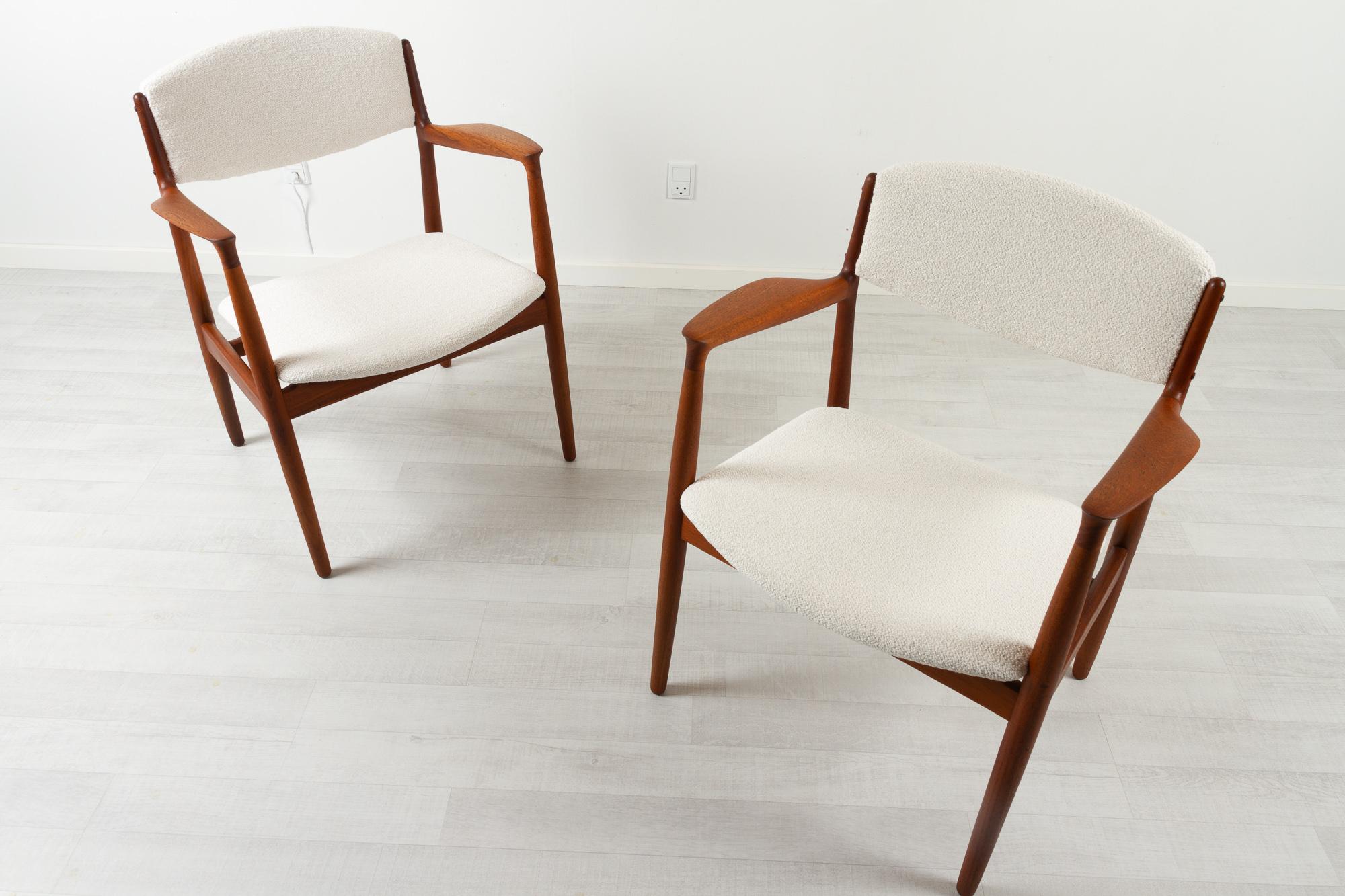 Mid-Century Modern Scandinavian Modern Teak Armchairs by Harbo Sølvsten 1950s, Set of 2 For Sale