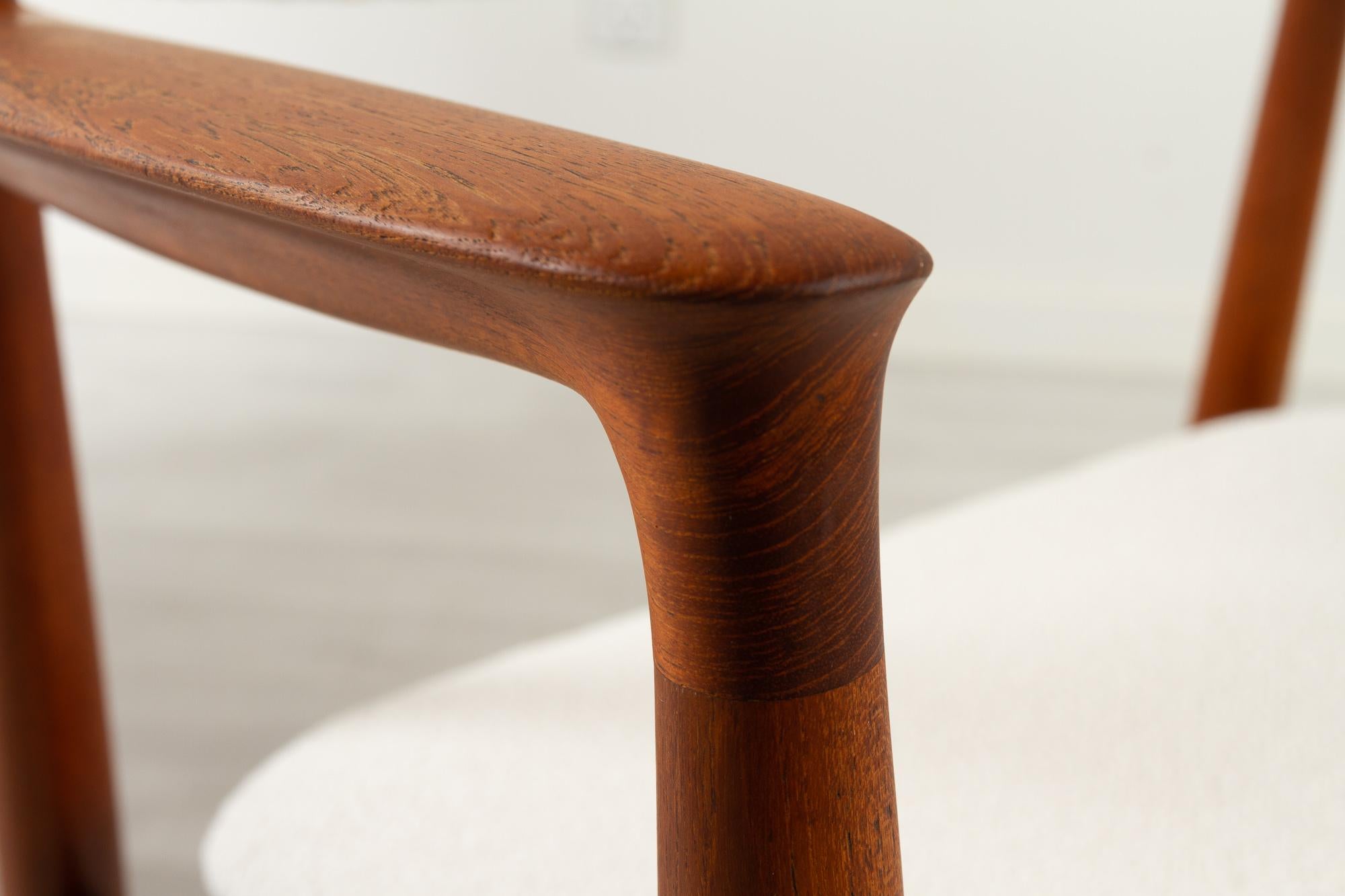 Bouclé Scandinavian Modern Teak Armchairs by Harbo Sølvsten 1950s, Set of 2