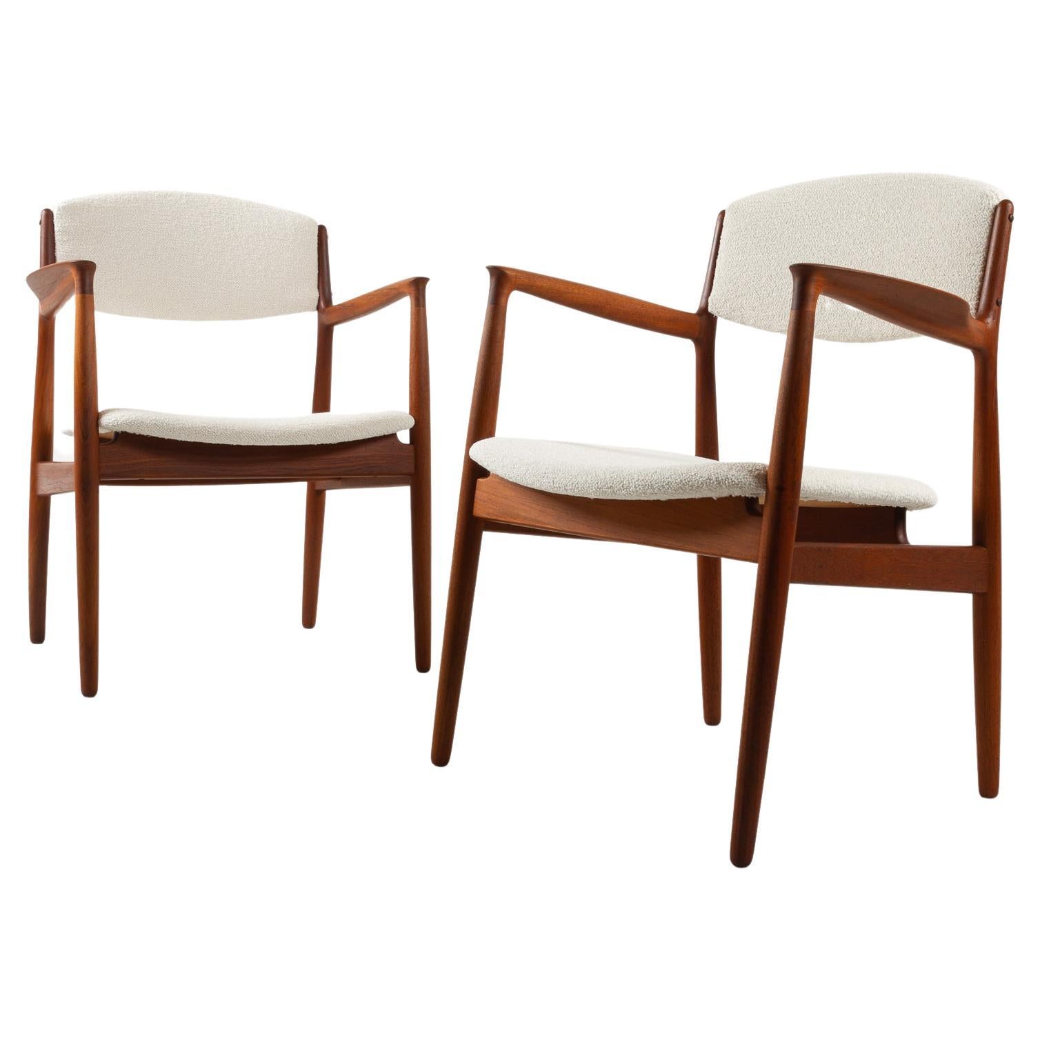 Scandinavian Modern Teak Armchairs by Harbo Sølvsten 1950s, Set of 2 For Sale