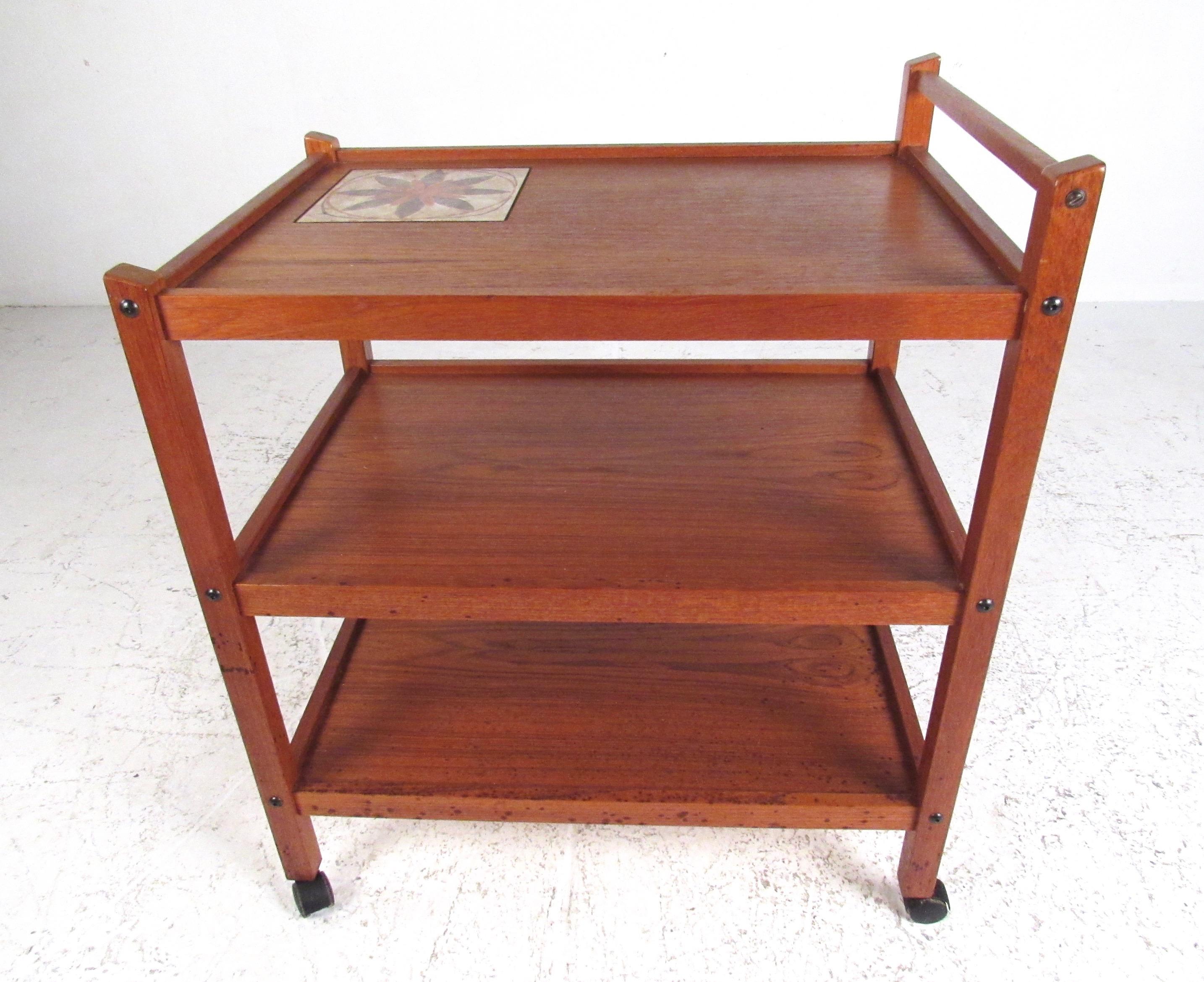 teak serving cart