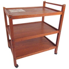 Scandinavian Modern Teak Bar Cart