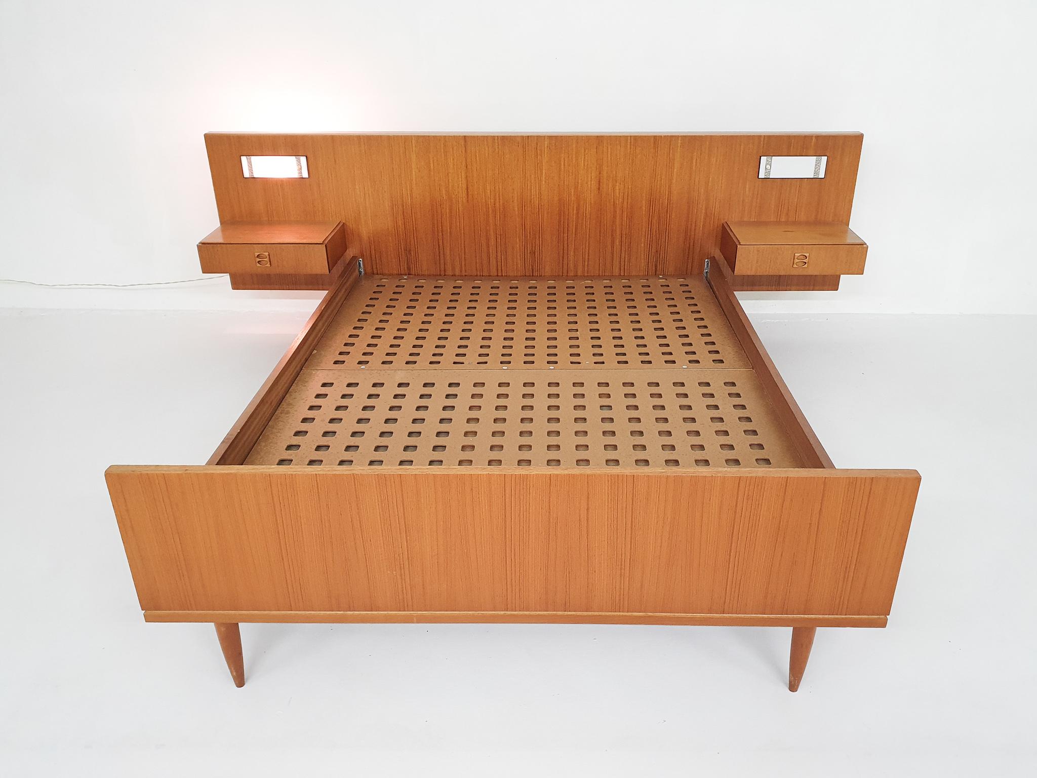 Danish Scandinavian Modern Teak Bed, Denmark, 1950's