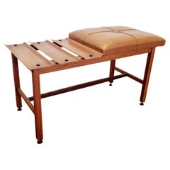 Scandinavian Modern Teak Bench with Seat, Italy 60s