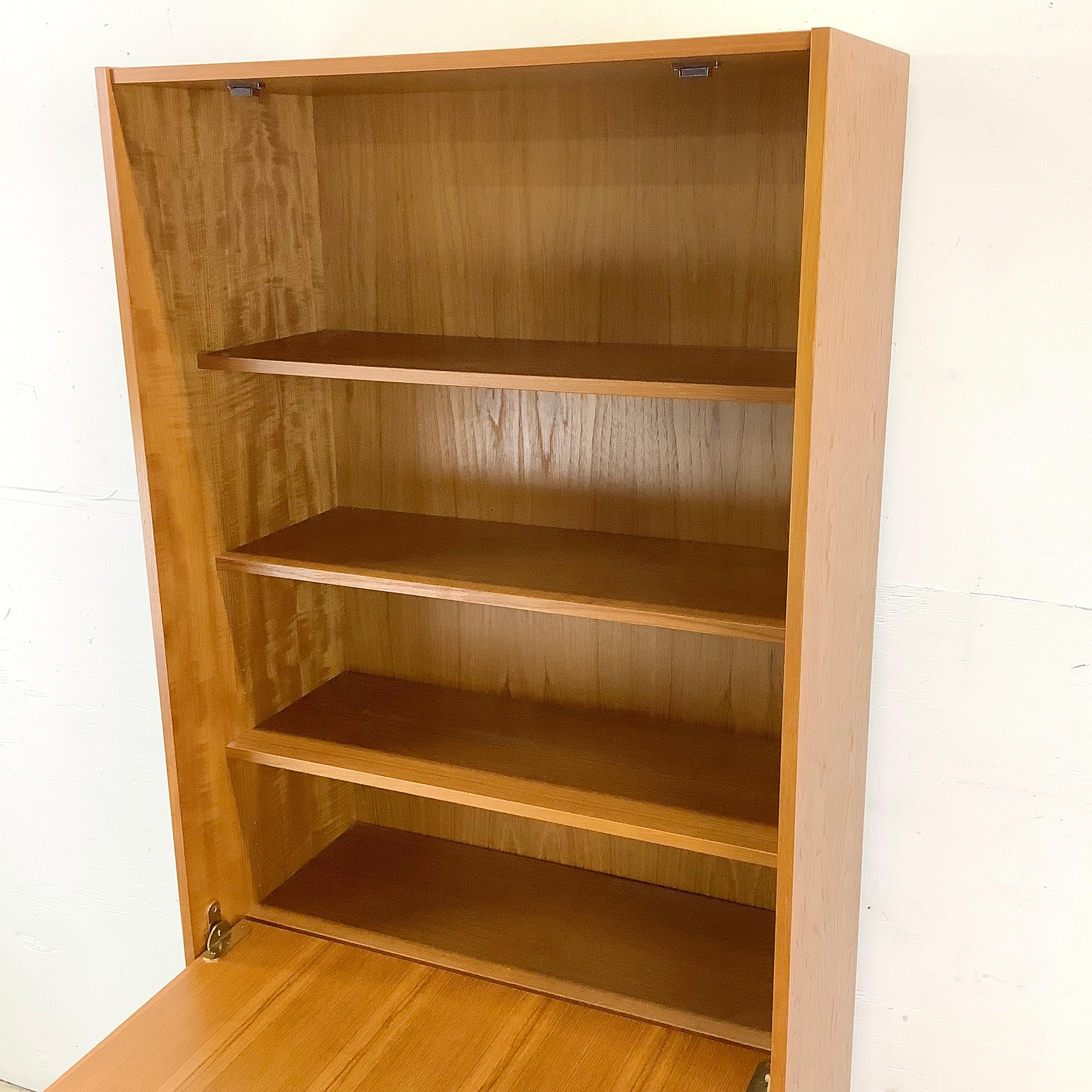 Scandinavian Modern Teak Bookcase With Drop Front Desk by Domino Møbler 3