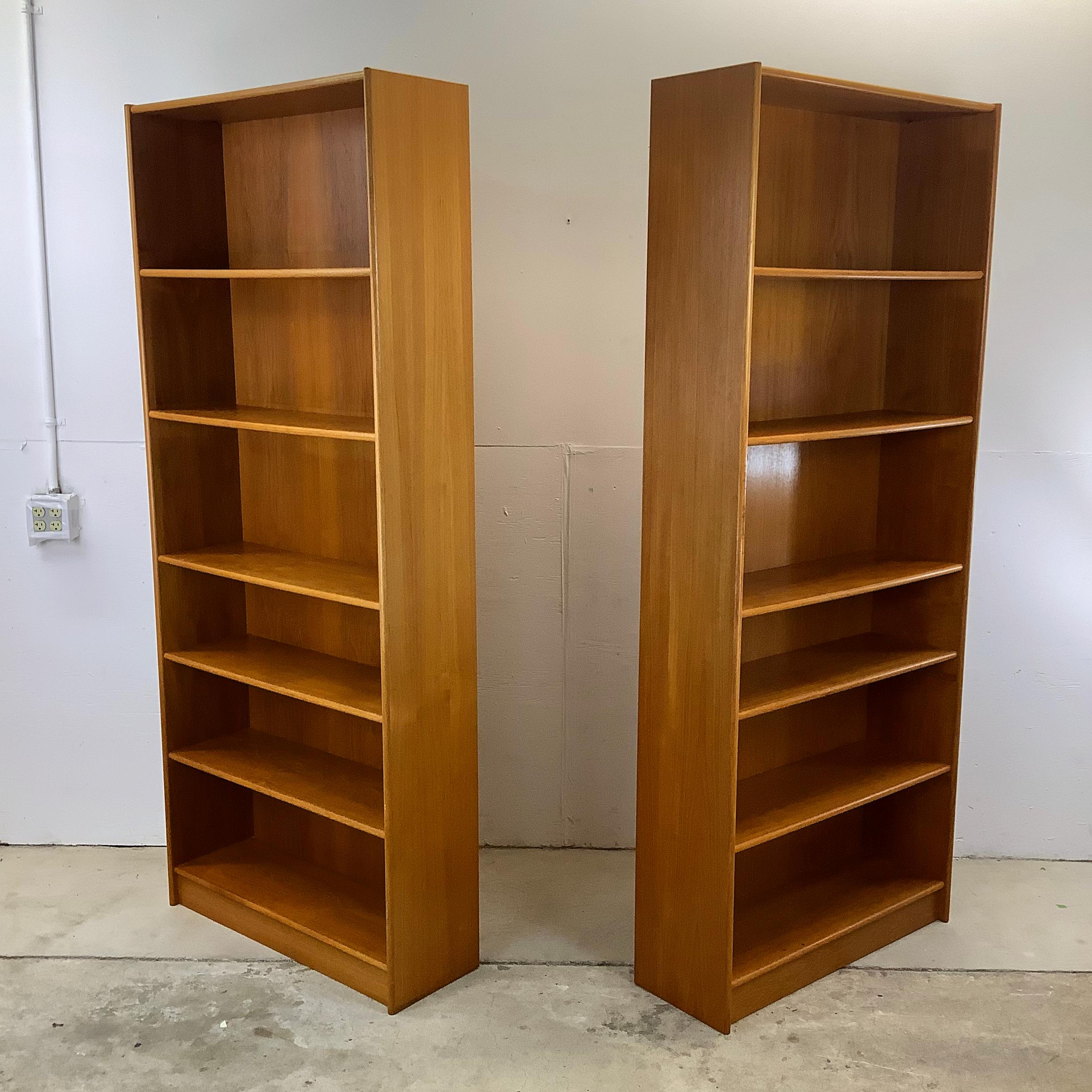 Wood Scandinavian Modern Teak Bookshelves- a Pair