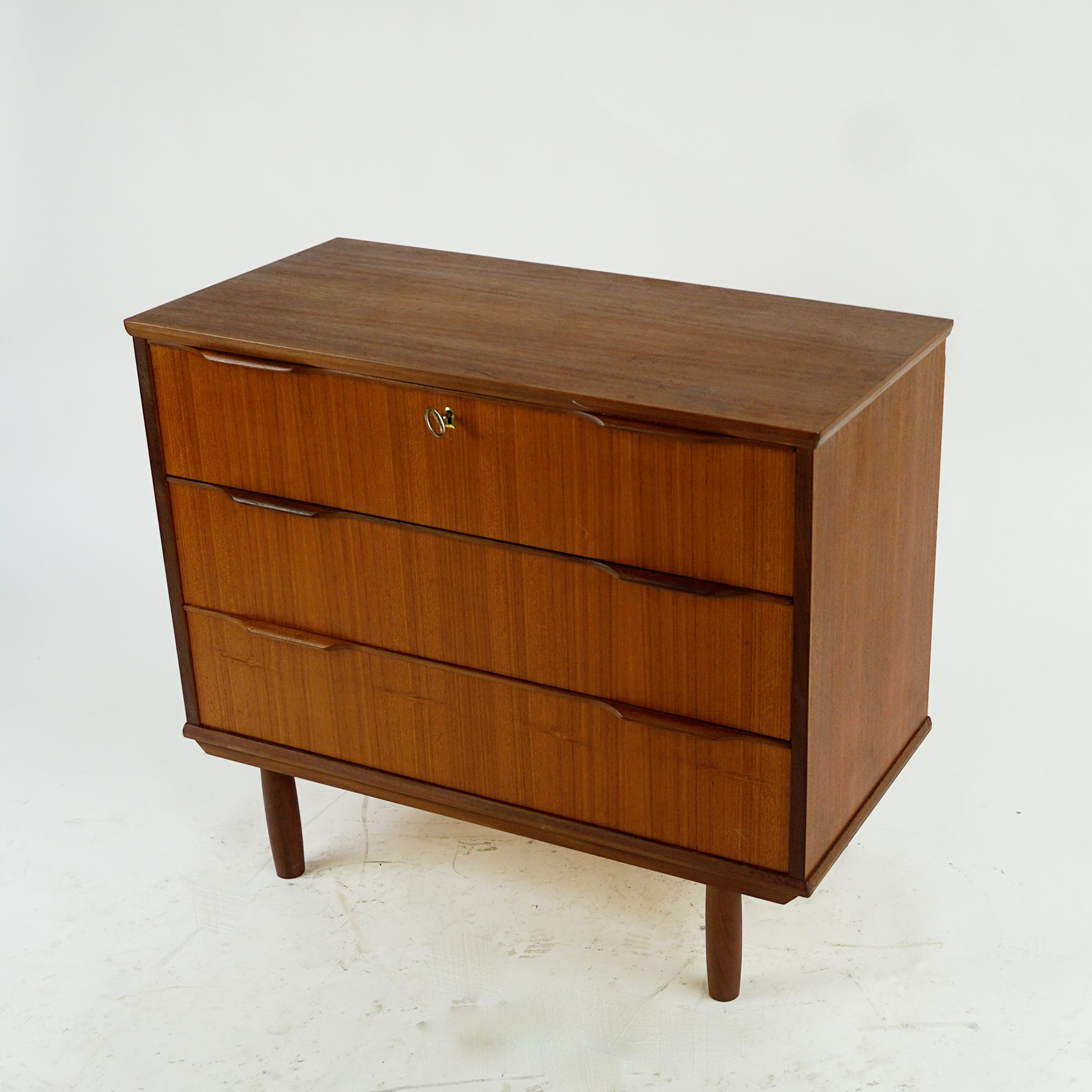 Scandinavian Modern Teak Chest of Drawers Denmark 1960s 4