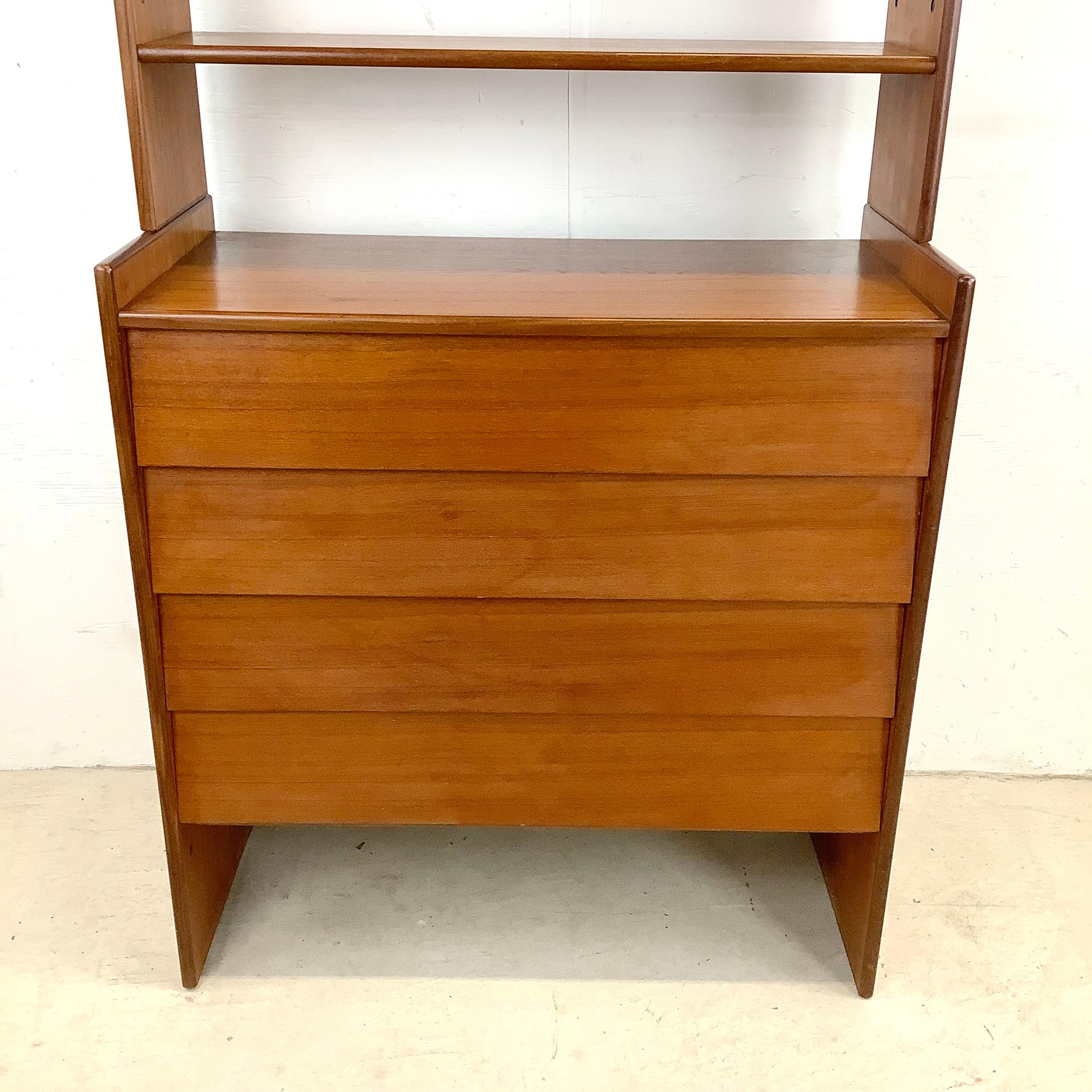 Other Scandinavian Modern Teak Chest of Drawers With Shelf Topper