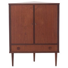 Scandinavian Modern Teak Corner Cabinet/Bar