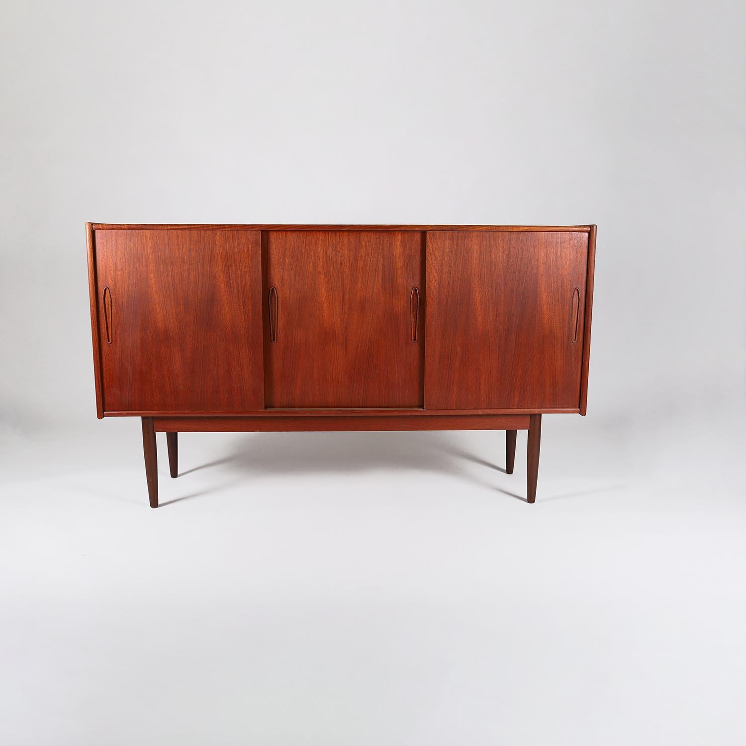 Oiled Scandinavian Modern Teak Credenza