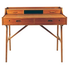 Retro Scandinavian Modern Teak Desk by Arne Wahl Iversen for Vinde Mobler