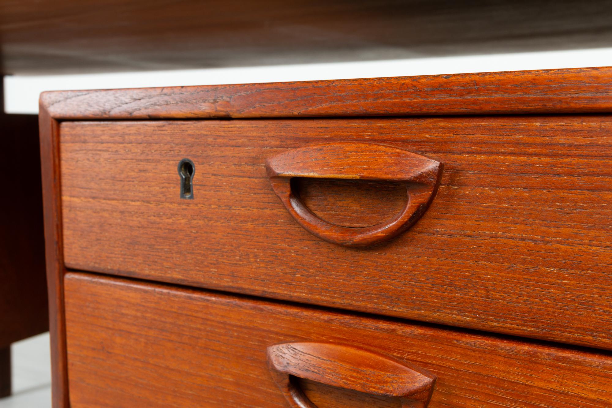 Scandinavian Modern Teak Desk by Kai Kristiansen by Fm Møbler, 1960s 9