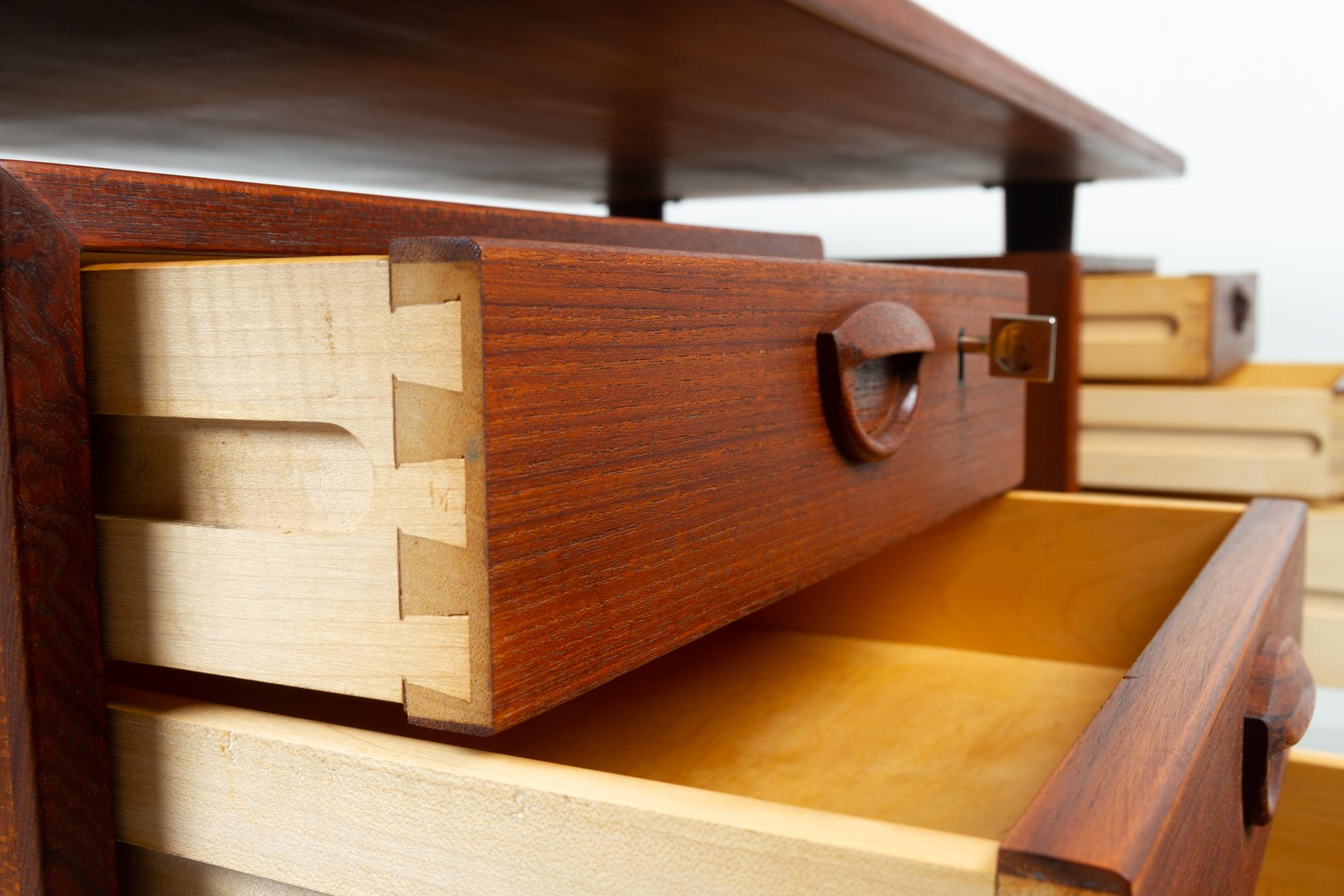 Scandinavian Modern Teak Desk by Kai Kristiansen by Fm Møbler, 1960s 11