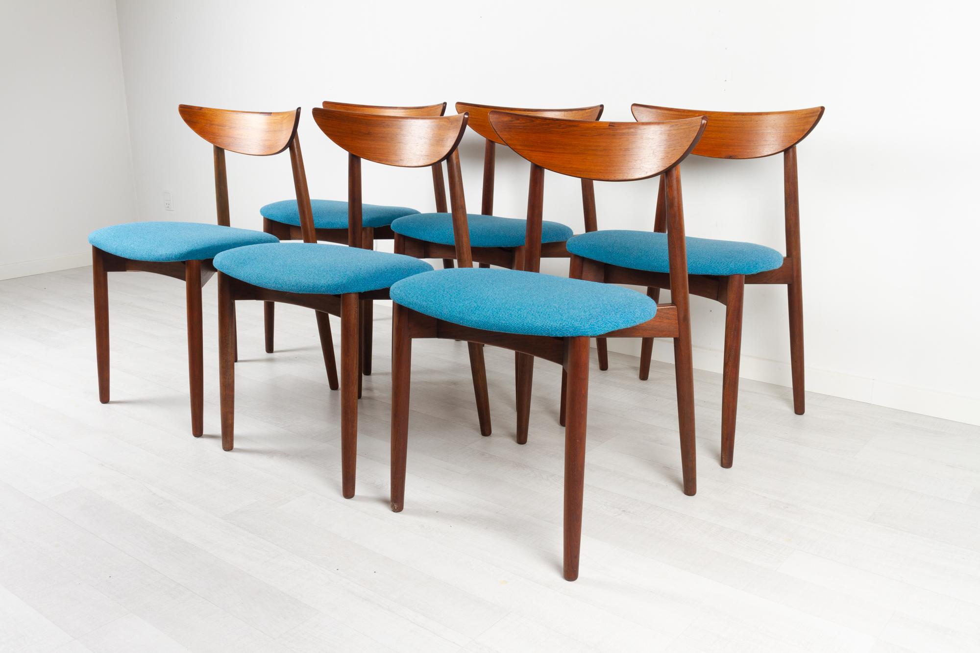 Danish Scandinavian Modern Teak Dining Chairs by Harry Østergaard 1960s, Set of 6