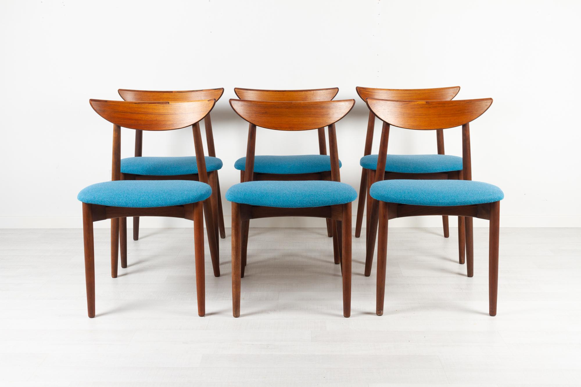 Scandinavian Modern Teak Dining Chairs by Harry Østergaard 1960s, Set of 6 In Good Condition In Asaa, DK