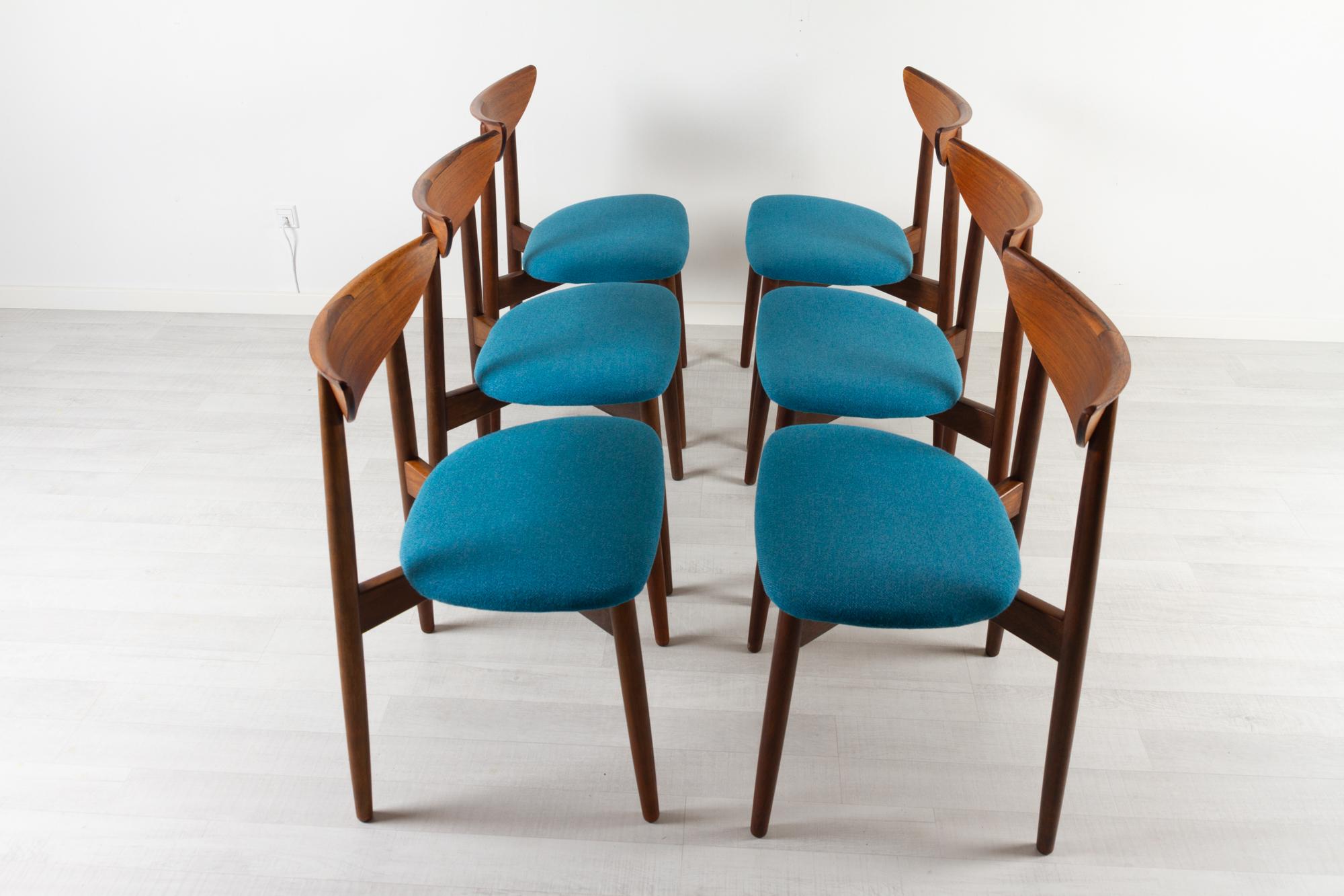 Scandinavian Modern Teak Dining Chairs by Harry Østergaard 1960s, Set of 6 2