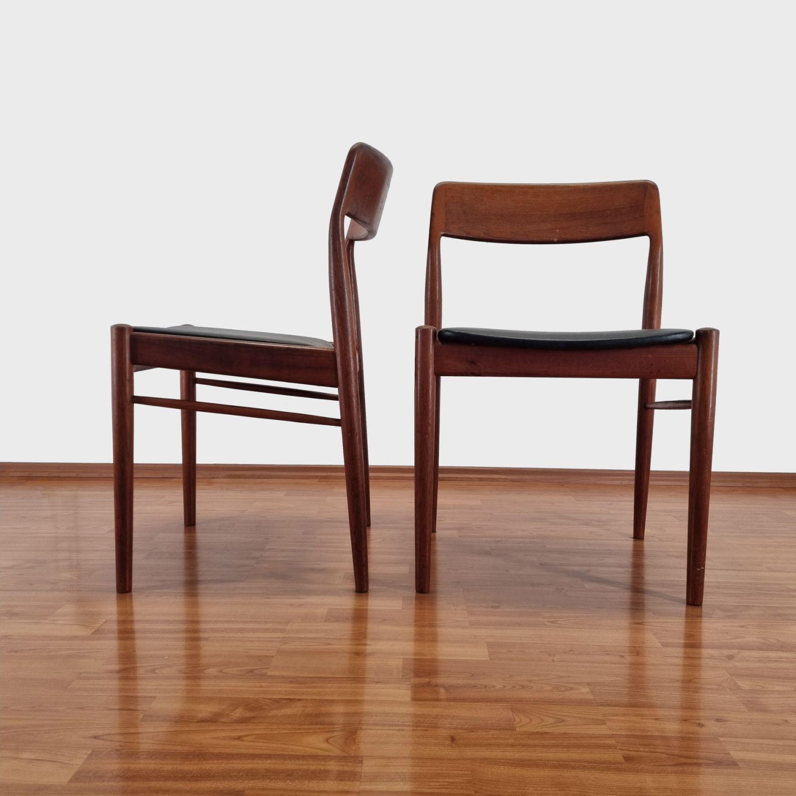 Danish Scandinavian Modern Teak Dining Chairs, Design By Niels Otto Möller, Denmark 60s For Sale