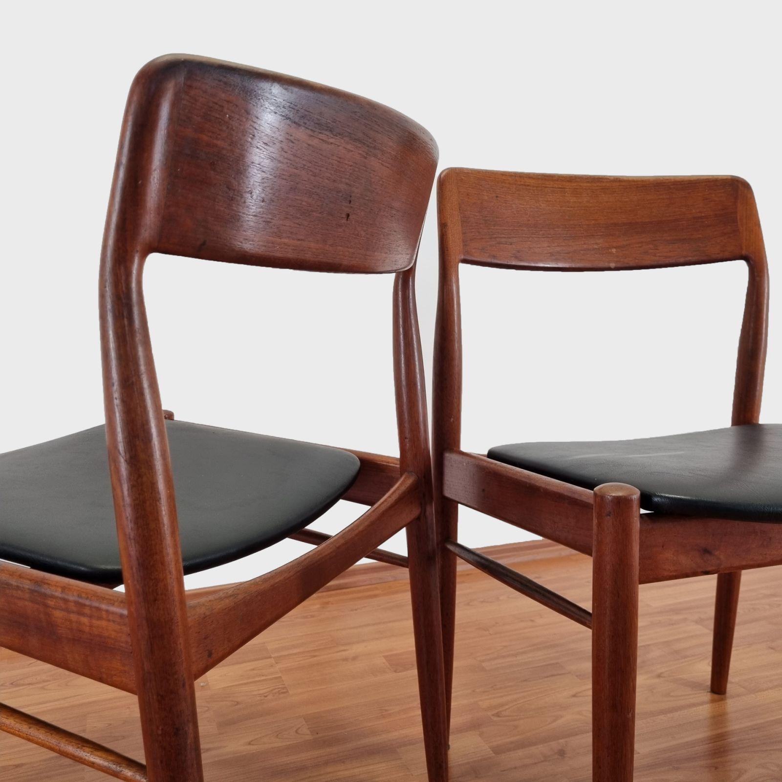 Scandinavian Modern Teak Dining Chairs, Design By Niels Otto Möller, Denmark 60s For Sale 3