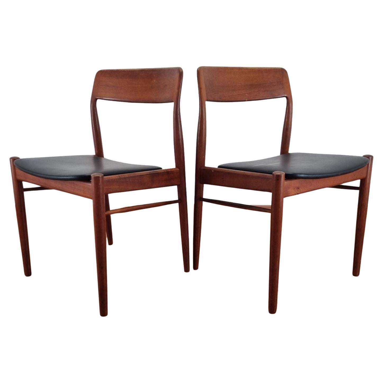 Scandinavian Modern Teak Dining Chairs, Design By Niels Otto Möller, Denmark 60s For Sale