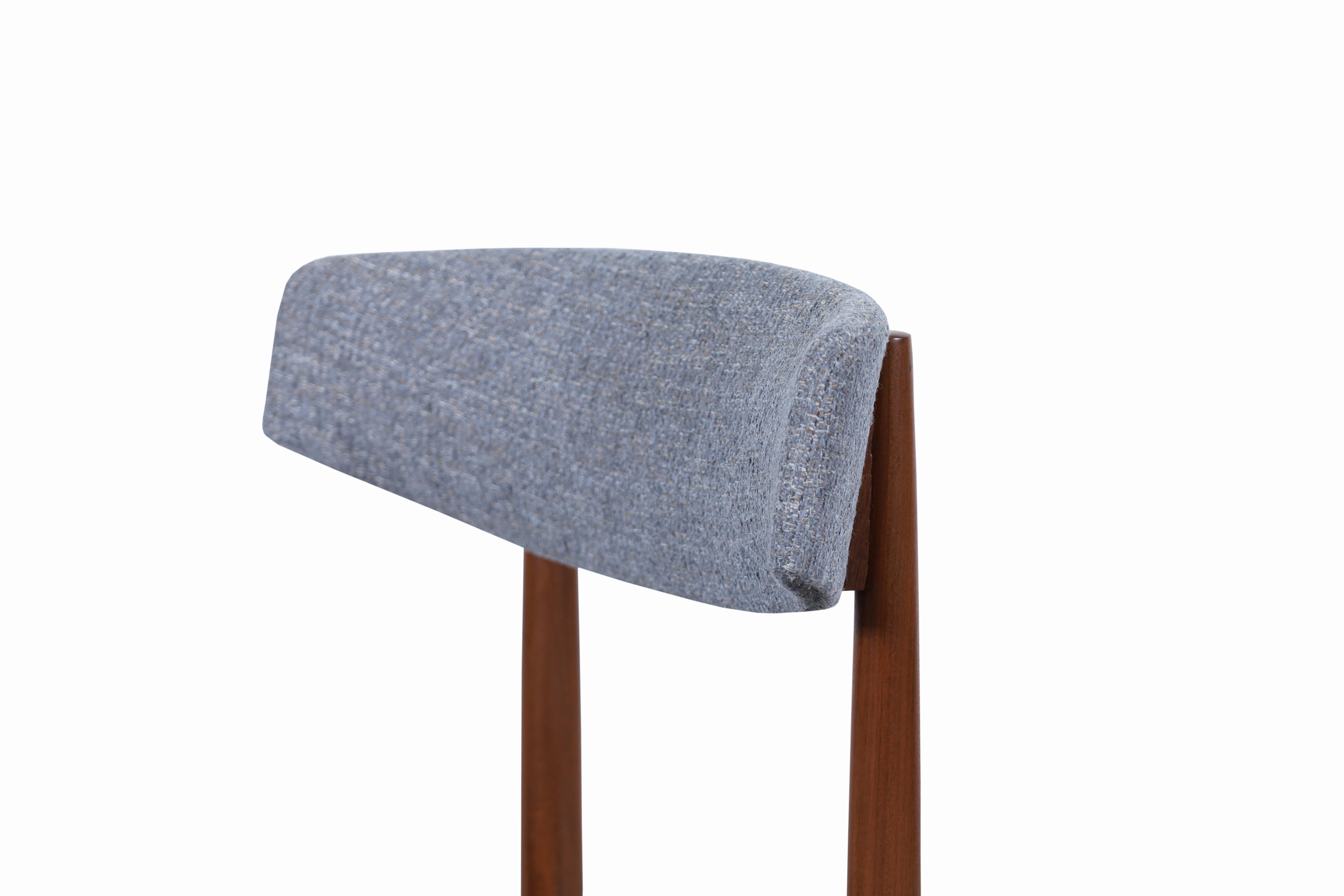 Fabric Scandinavian Modern Teak Dining Chairs