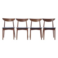 Scandinavian Modern Teak Dining Chairs Set of 4 Harry Ostergaard Design