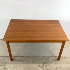 Scandinavian Modern Teak Dining Table With Extension Leaves