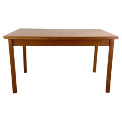Scandinavian Modern Teak Dining Table With Extension Leaves