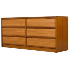 Scandinavian Modern Teak Double Dresser Made in Denmark