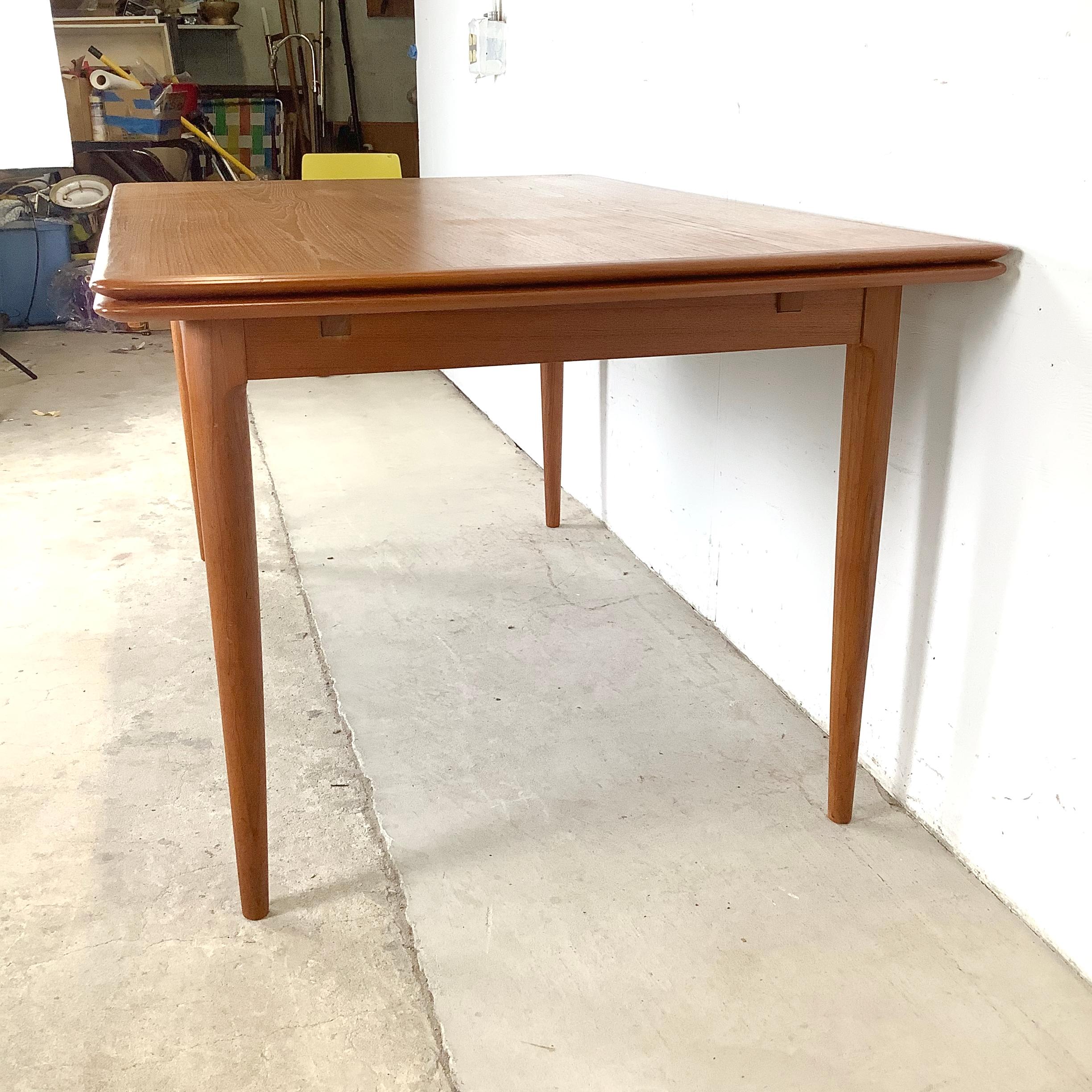 Scandinavian Modern Teak Draw Leaf Dining Table by Skovmand & Andersen For Sale 9