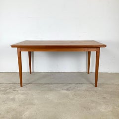 Scandinavian Modern Teak Draw Leaf Dining Table by Skovmand & Andersen