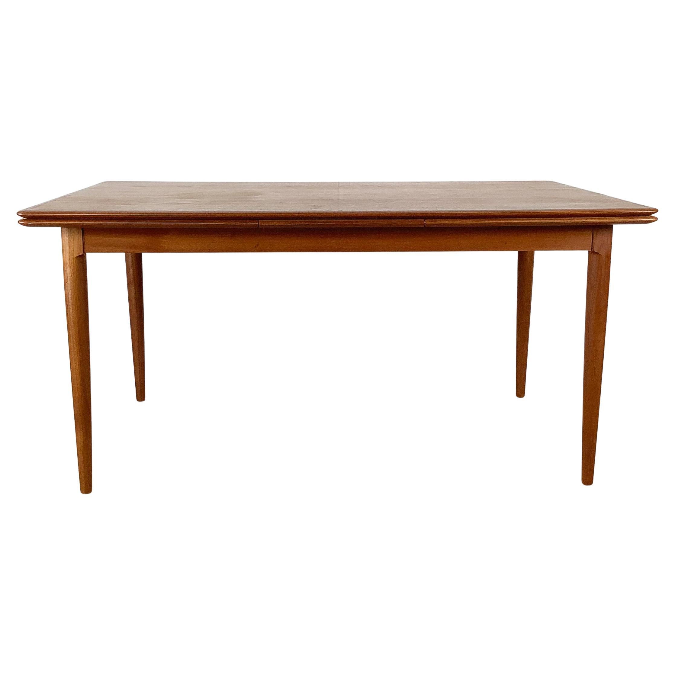 Scandinavian Modern Teak Draw Leaf Dining Table by Skovmand & Andersen For Sale